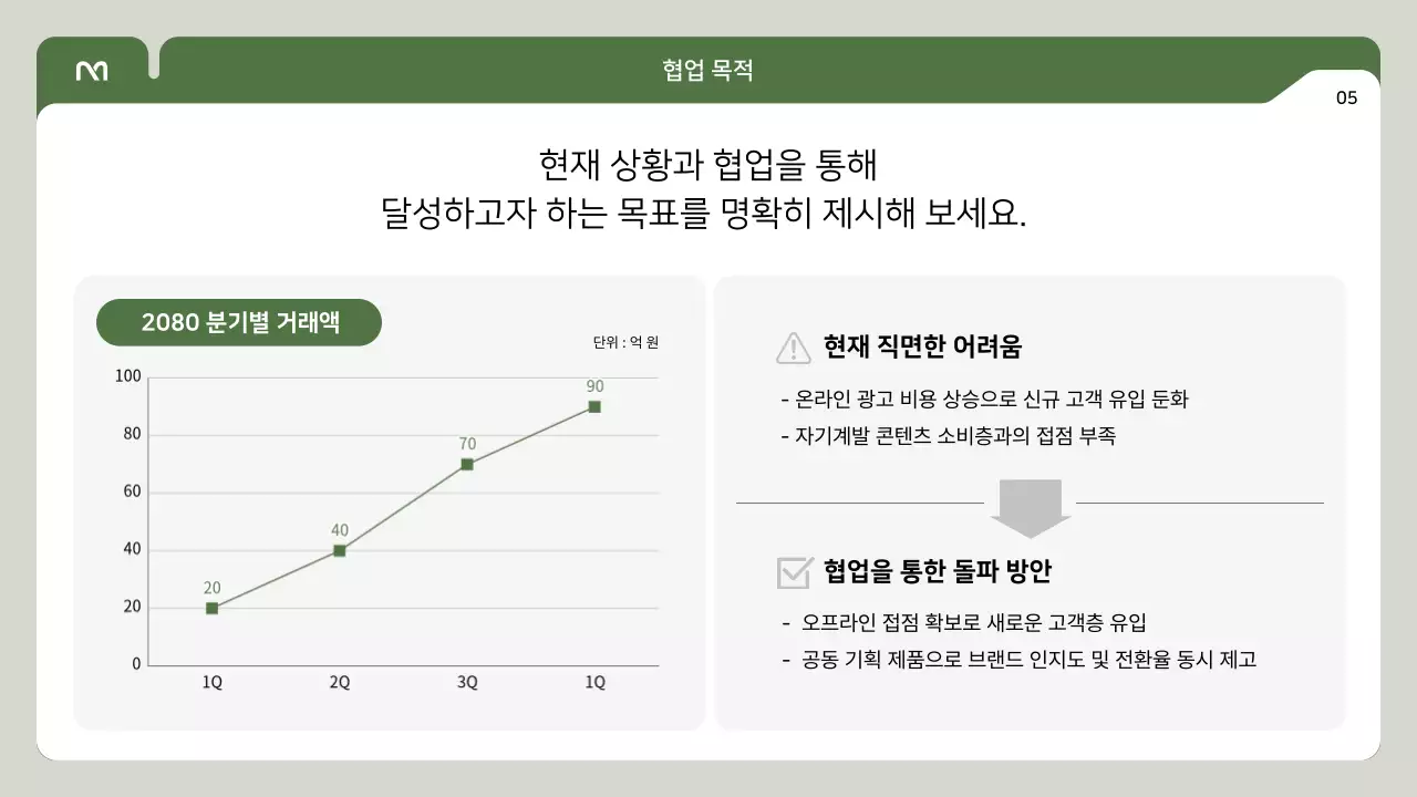 초록 심플 협업 제안서 안내