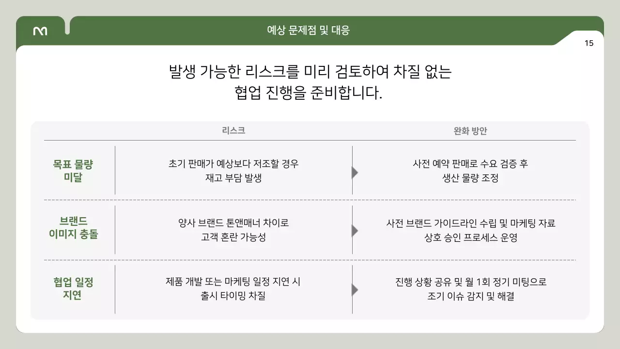 초록 심플 협업 제안서 안내