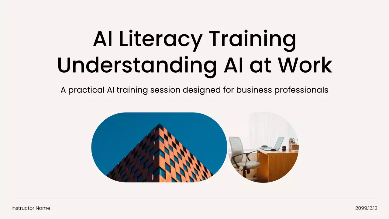 Beige Minimal AI Training Guide Presentation