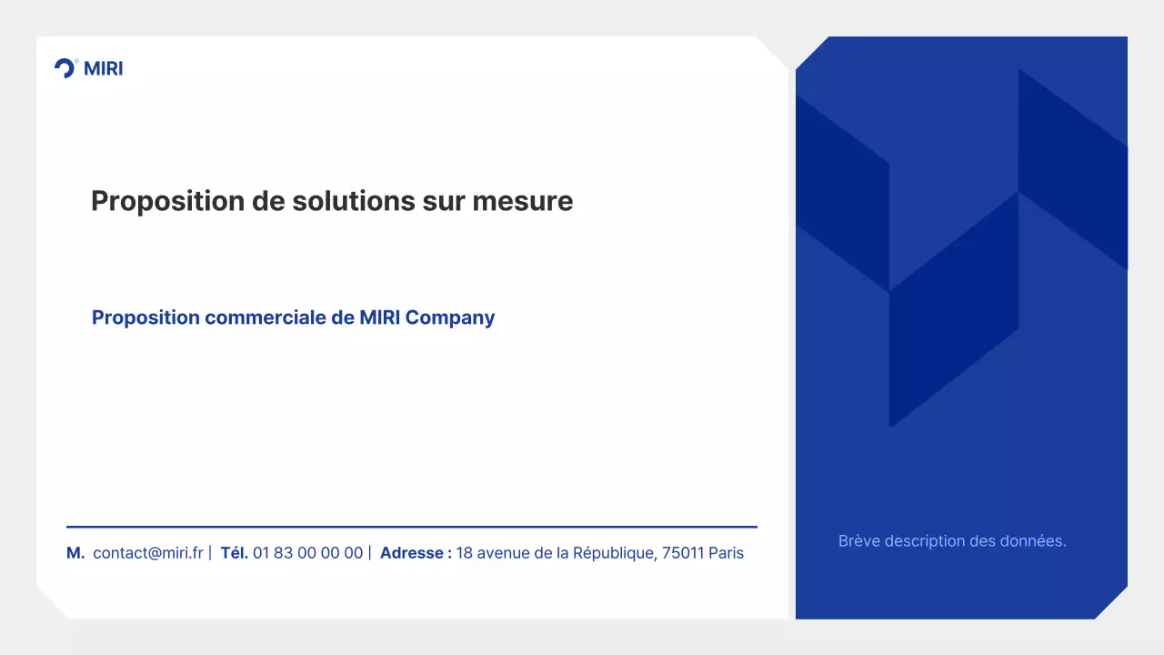 Plan de proposition de solution personnalisée Blue Clean