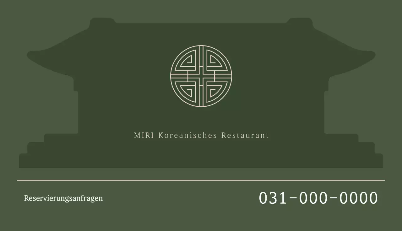 Visitenkarte des traditionellen Restaurants Kaki
