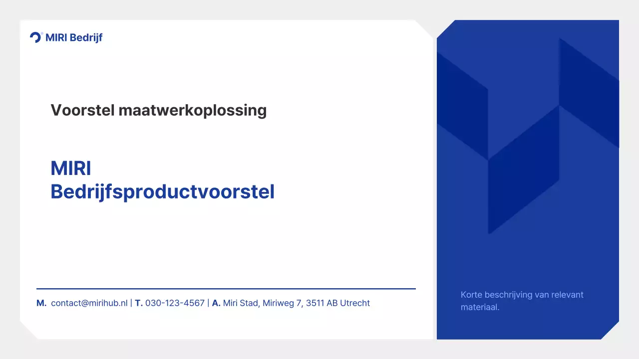 Blue Clean Maatwerk Oplossingsvoorstel Plan