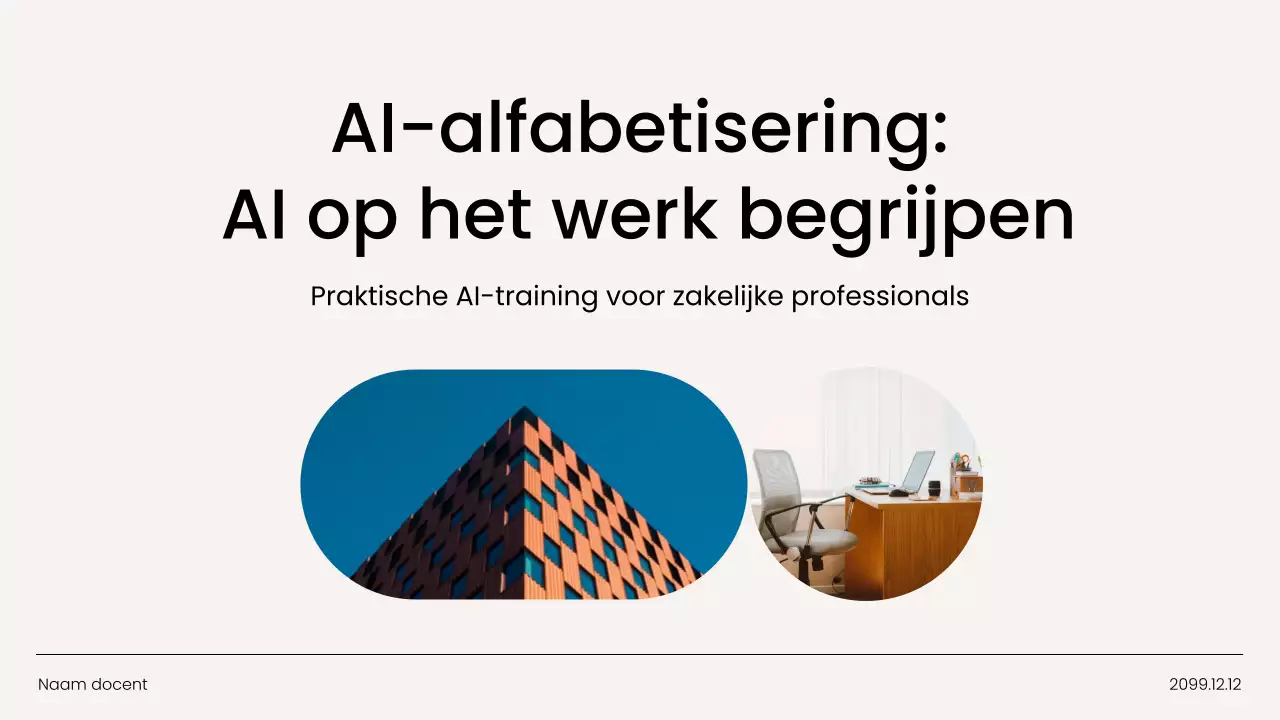 Beige Minimal AI Training Guide Presentation