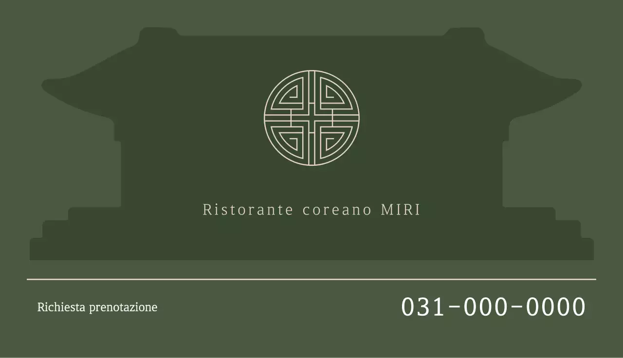 Biglietto da visita del ristorante tradizionale Kaki