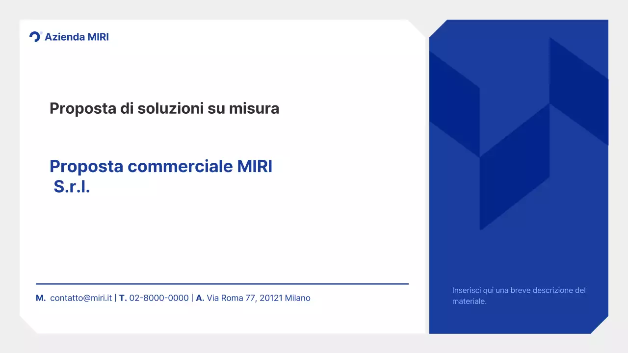 Piano di proposta di soluzione personalizzata Blue Clean