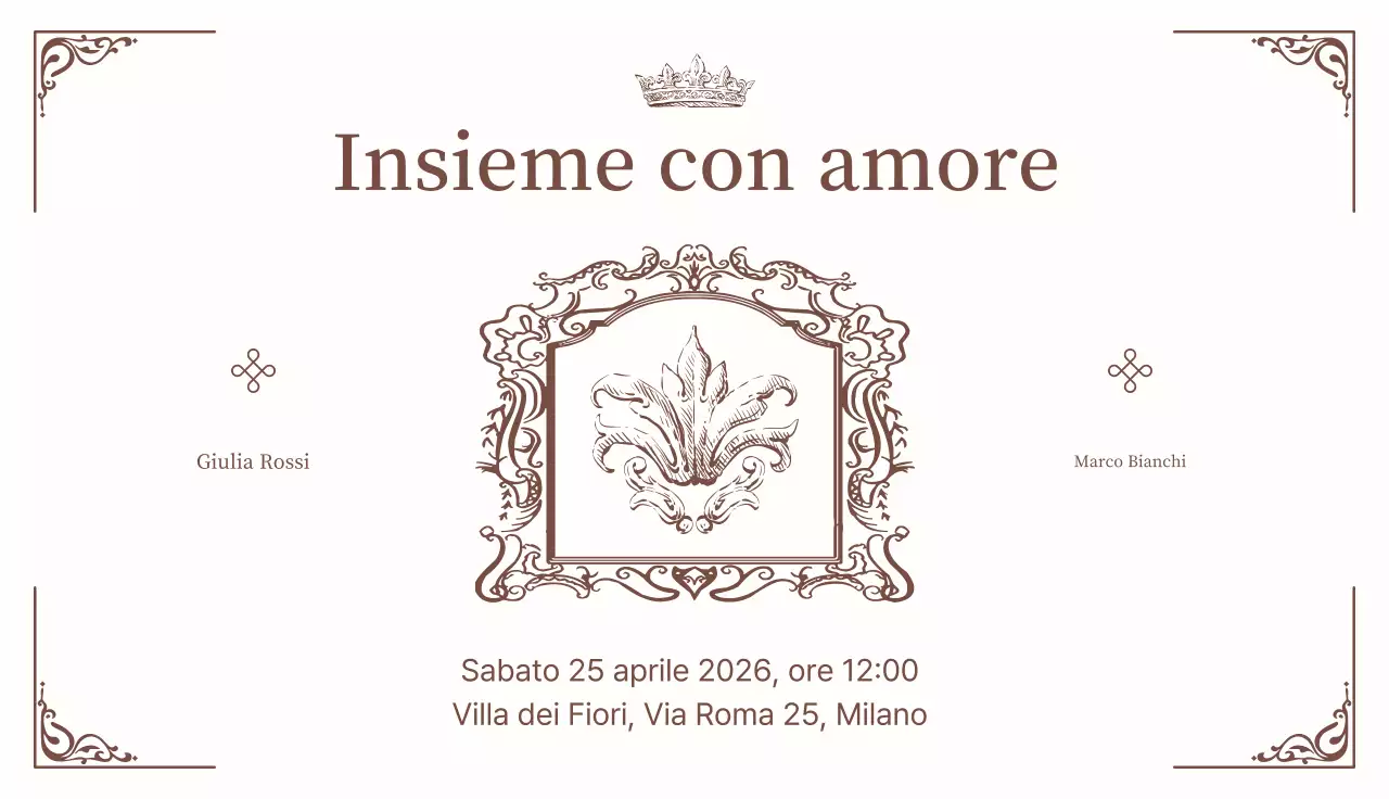 Invito a nozze classico beige