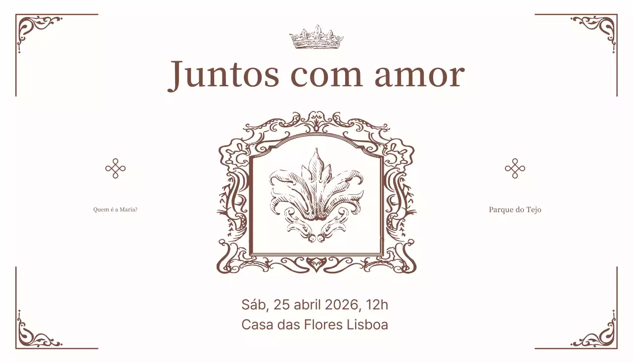 Convite de casamento clássico bege