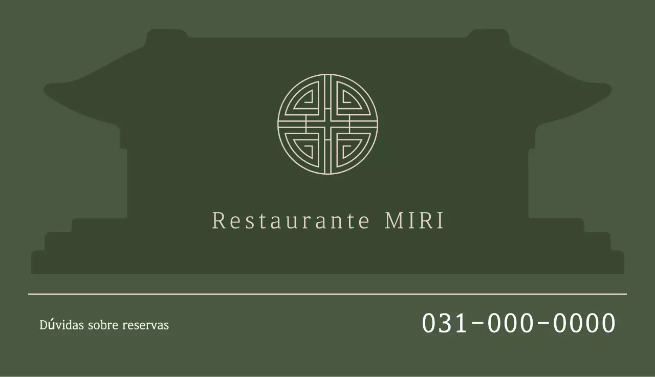 Cartão de Visita do Restaurante Tradicional Kaki