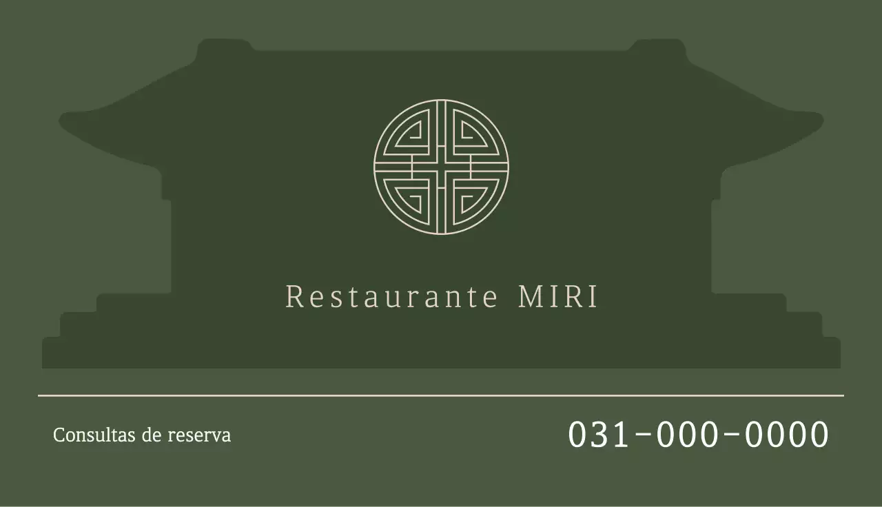 Tarjeta de presentación del restaurante tradicional Kaki