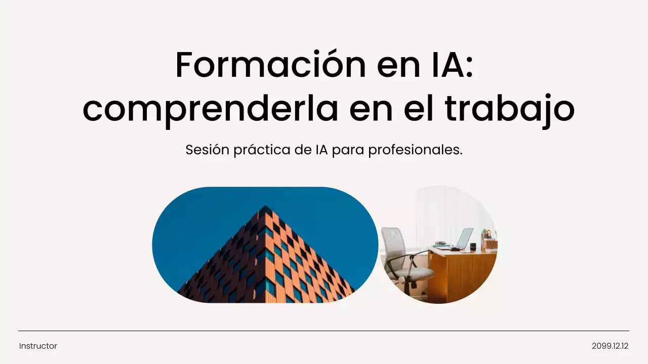 Presentación de la guía de entrenamiento de IA minimalista en beige