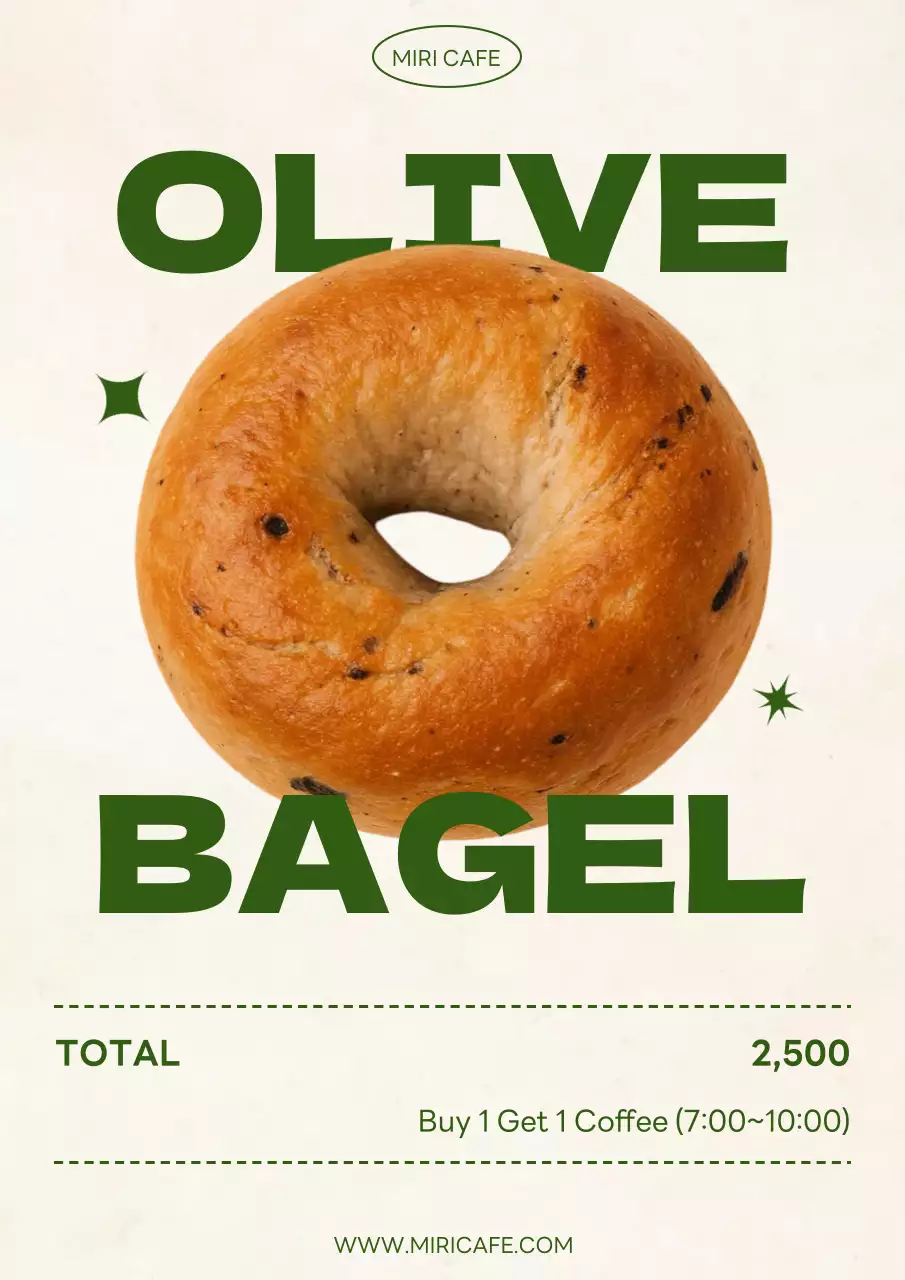 초록 심플 베이글 메뉴 홍보