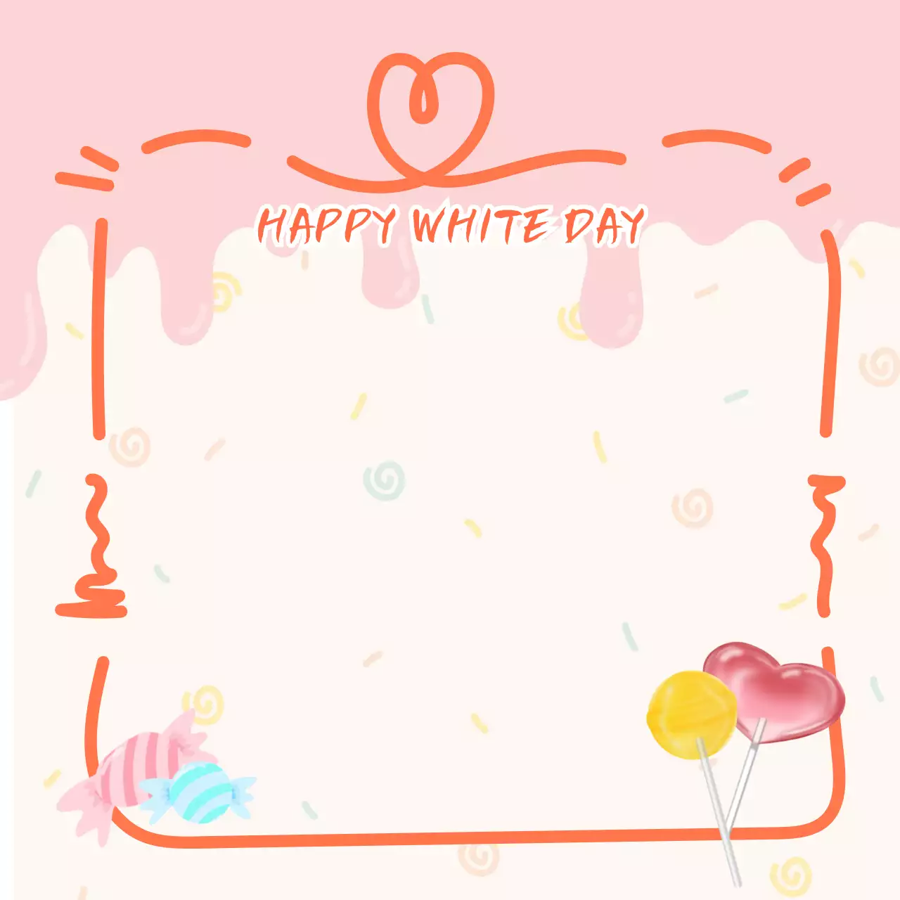 분홍색 깔끔한 화이트데이 카드