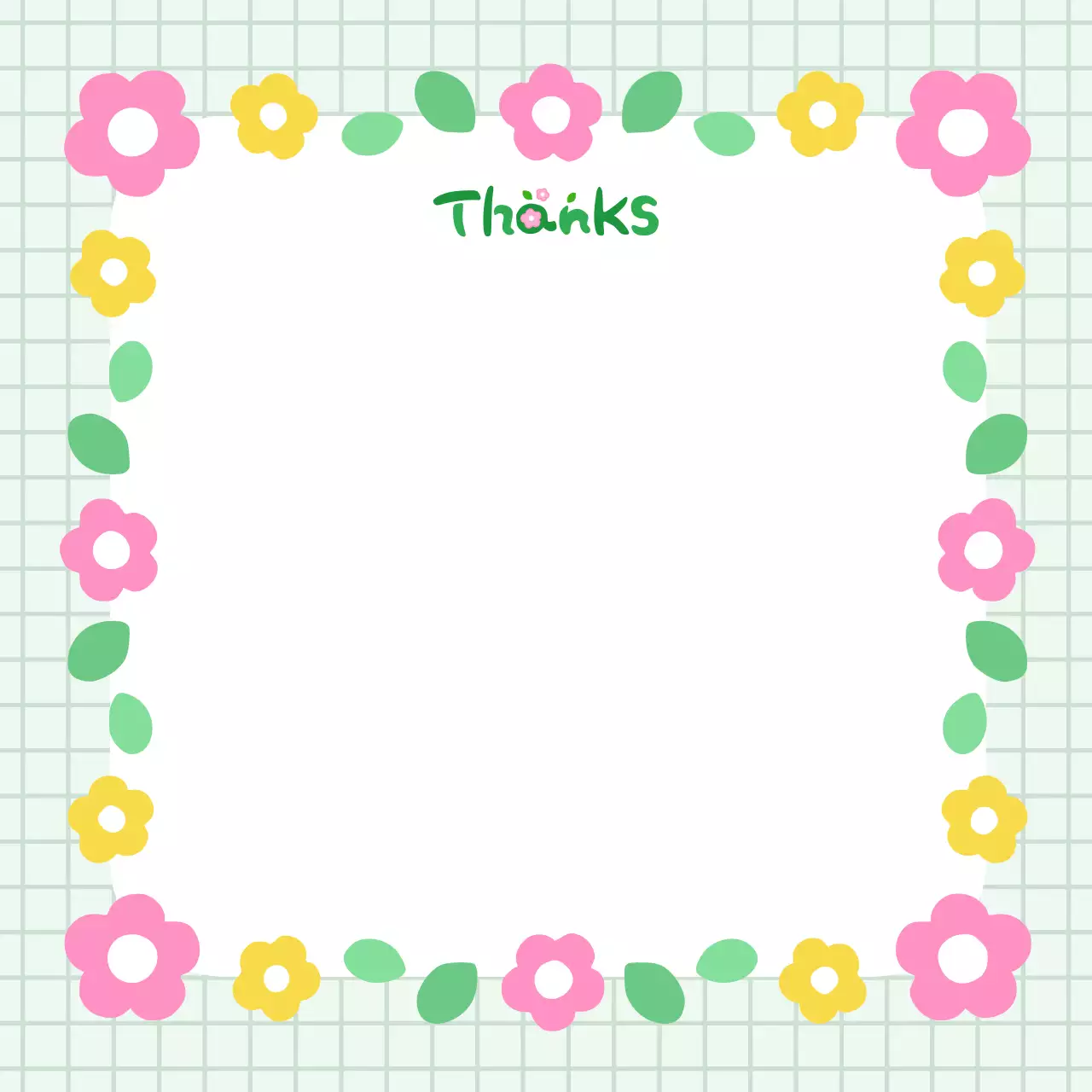 초록 미니멀 꽃프레임 감사 미니 노트