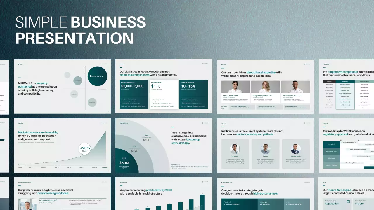 Grey Simple Business Presentation Pitch