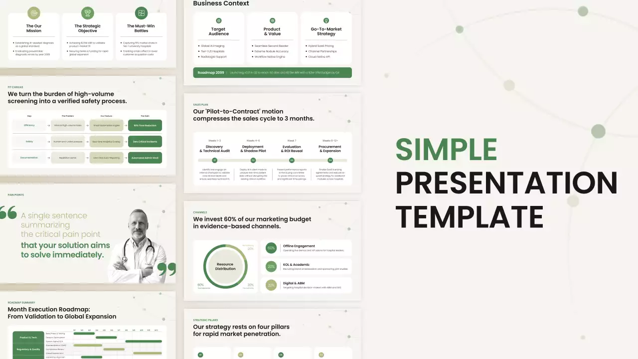 Green Minimalist Business Presentation