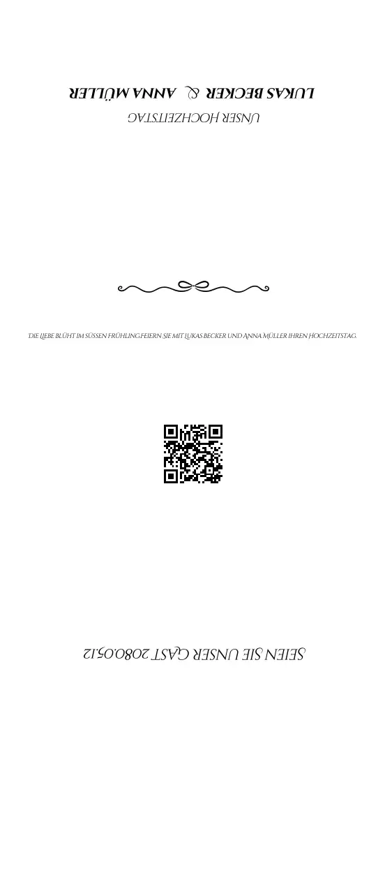 Weiße schlichte Hochzeitseinladung