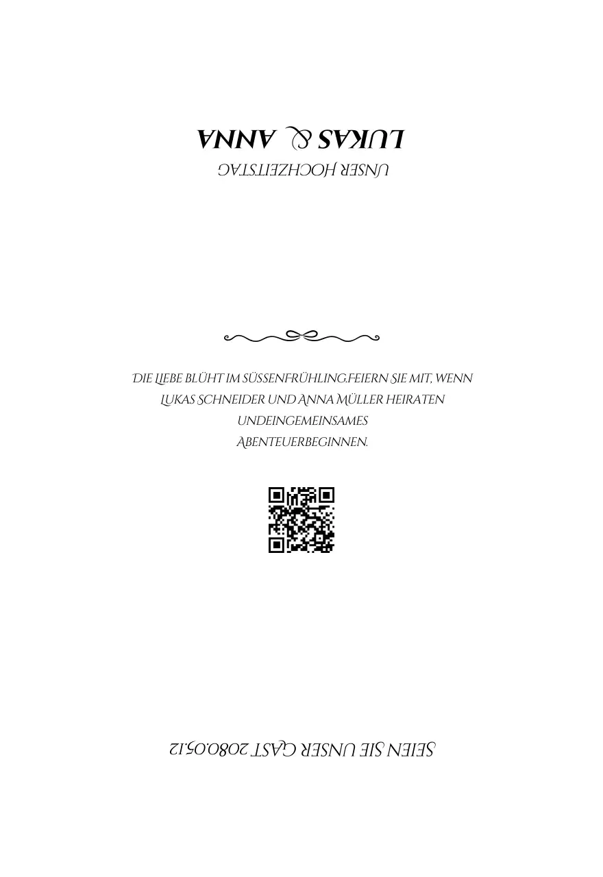 Weiße schlichte Hochzeitseinladung