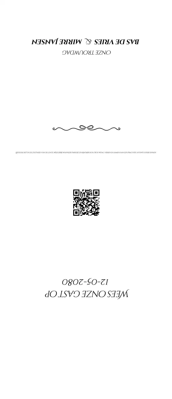 Witte, eenvoudige trouwuitnodiging