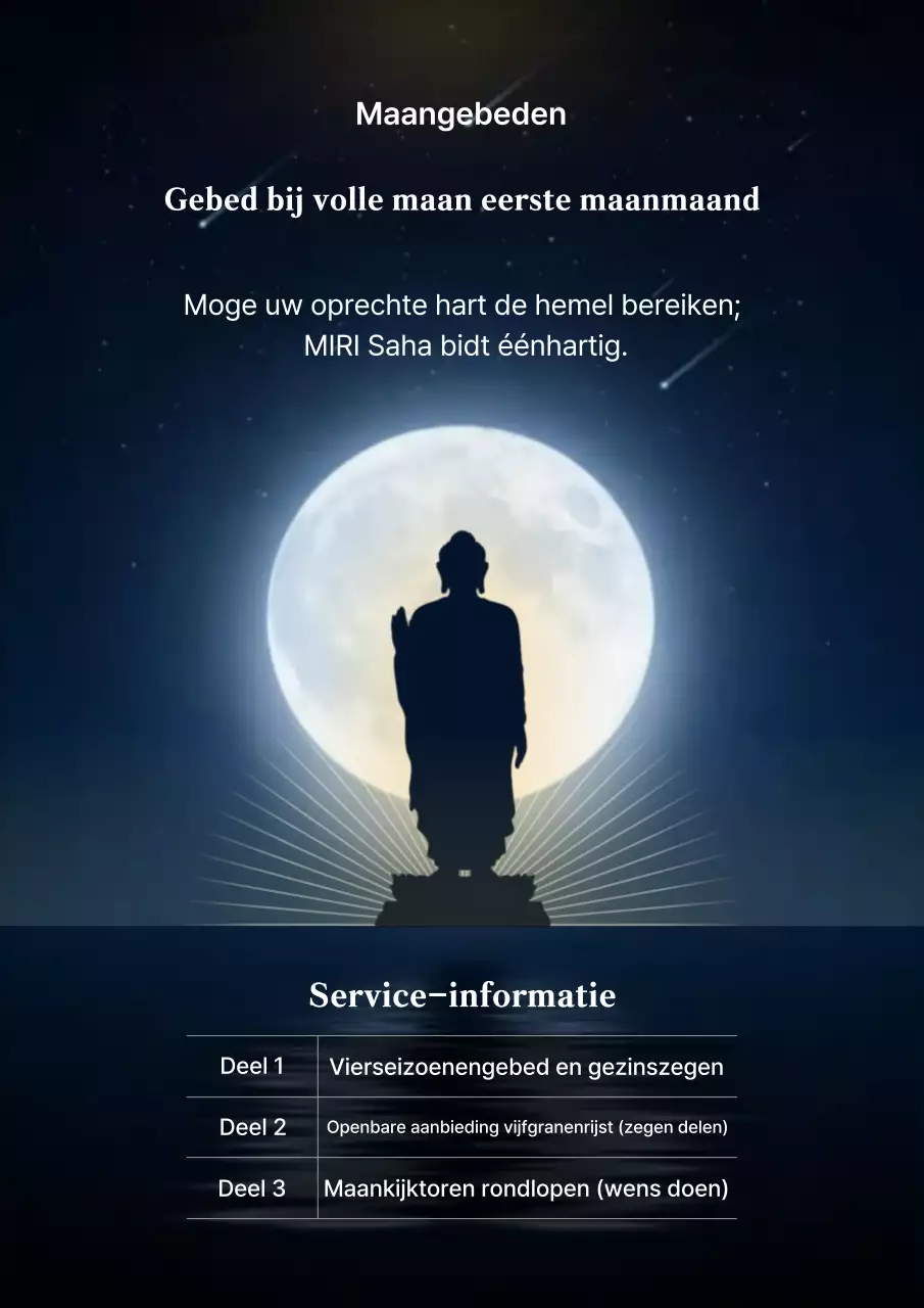 Eenvoudige blauwe gebedsgids voor de eerste volle maan