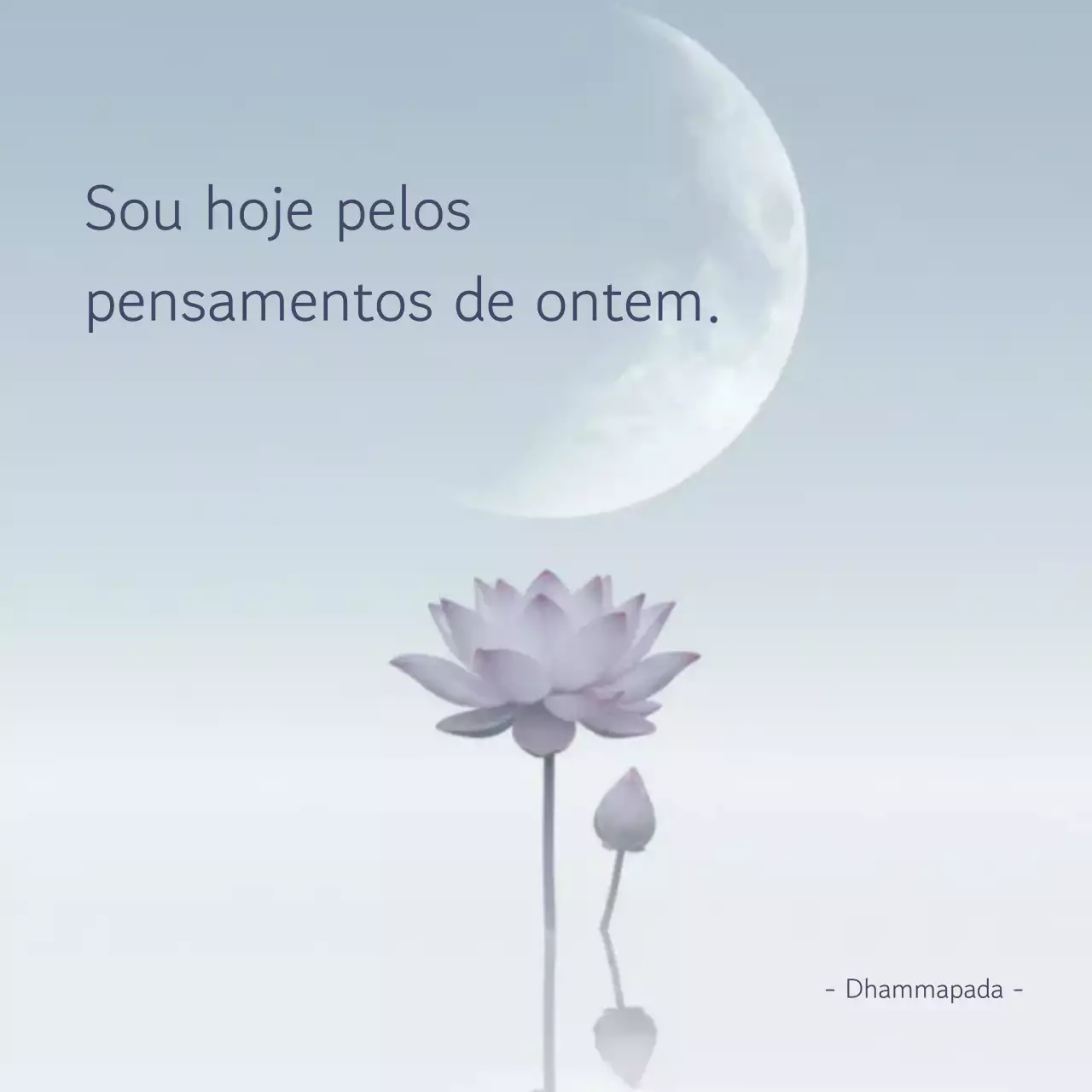 Meditação minimalista com flor de lótus em tons de roxo.