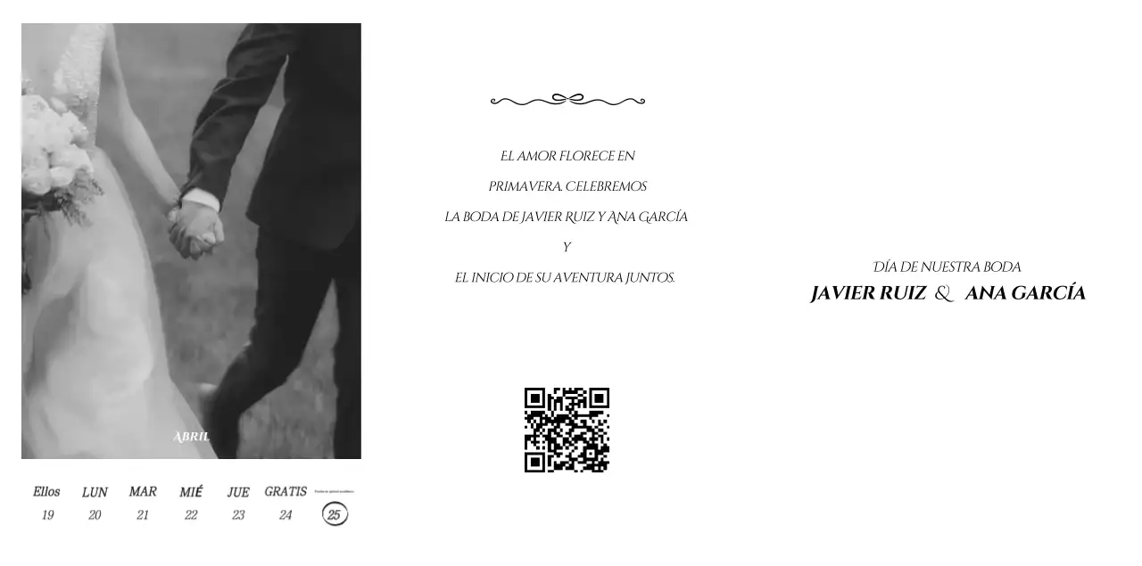 Invitación de boda sencilla blanca