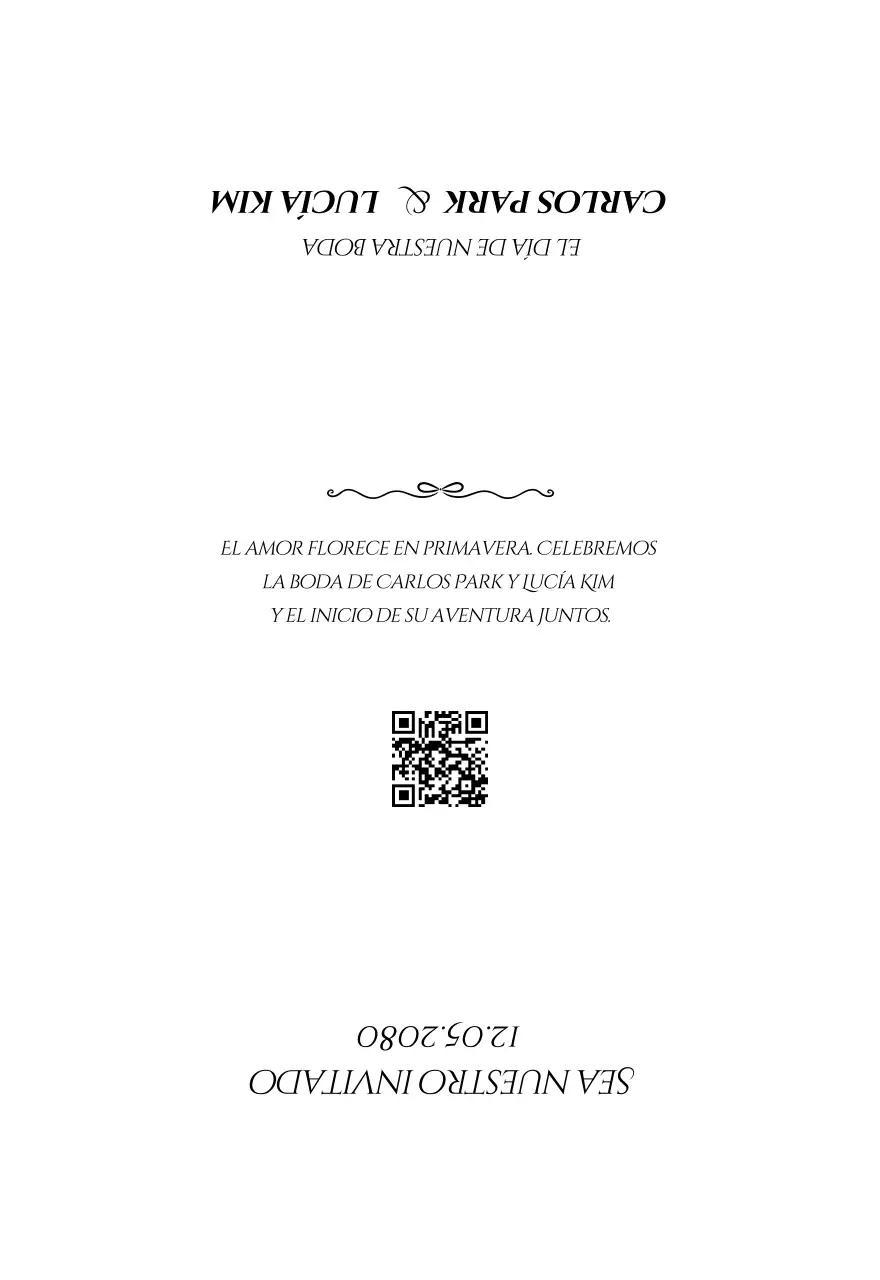 Invitación de boda sencilla blanca