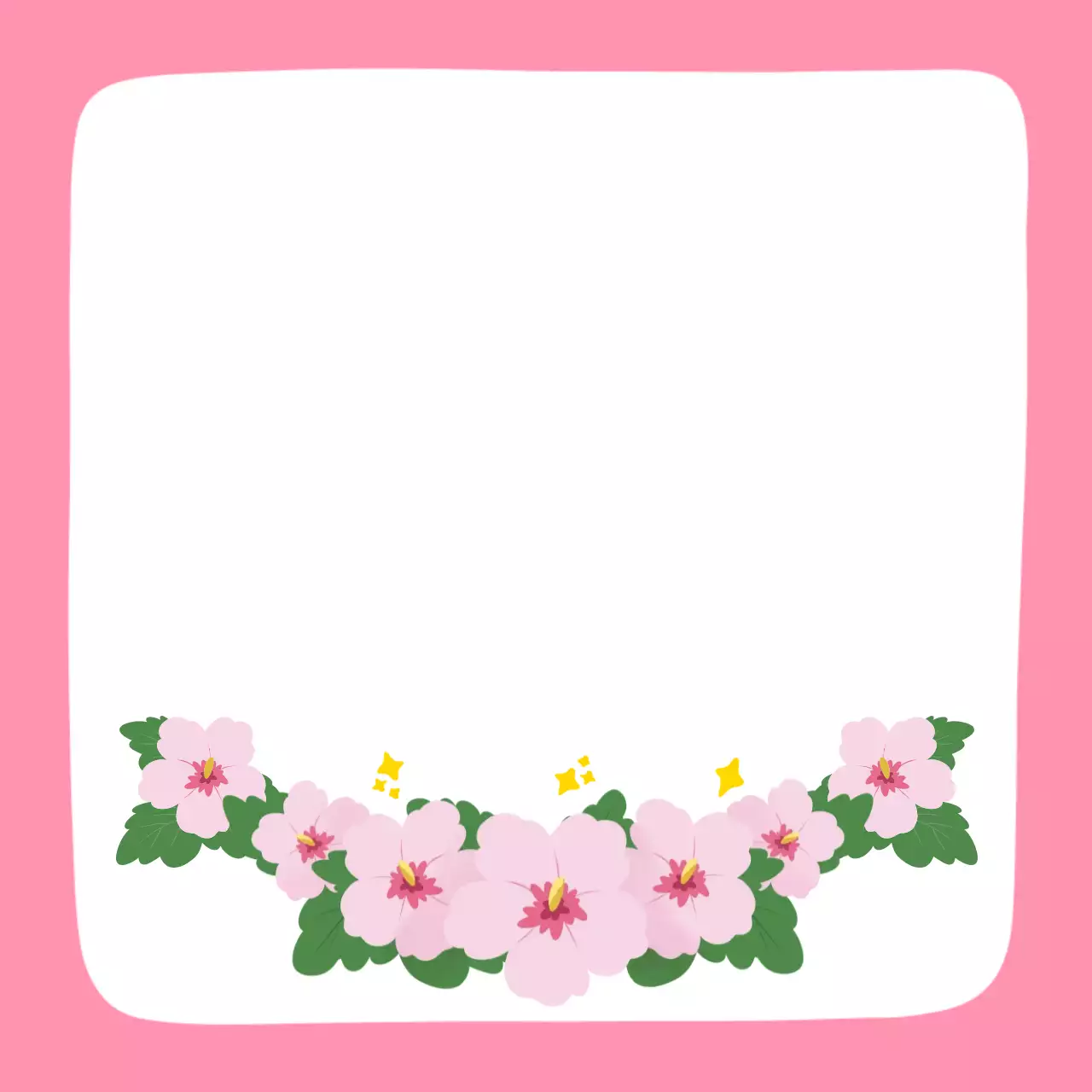 핑크 아기자기한 무궁화 프레임