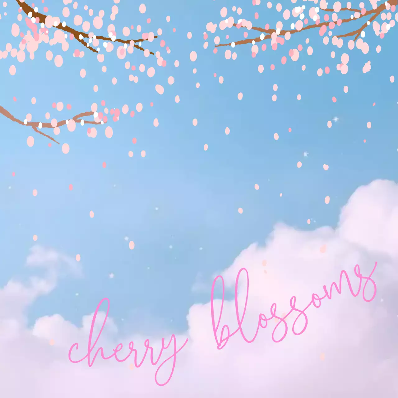 하늘색 아기자기한 벚꽃 포토프레임