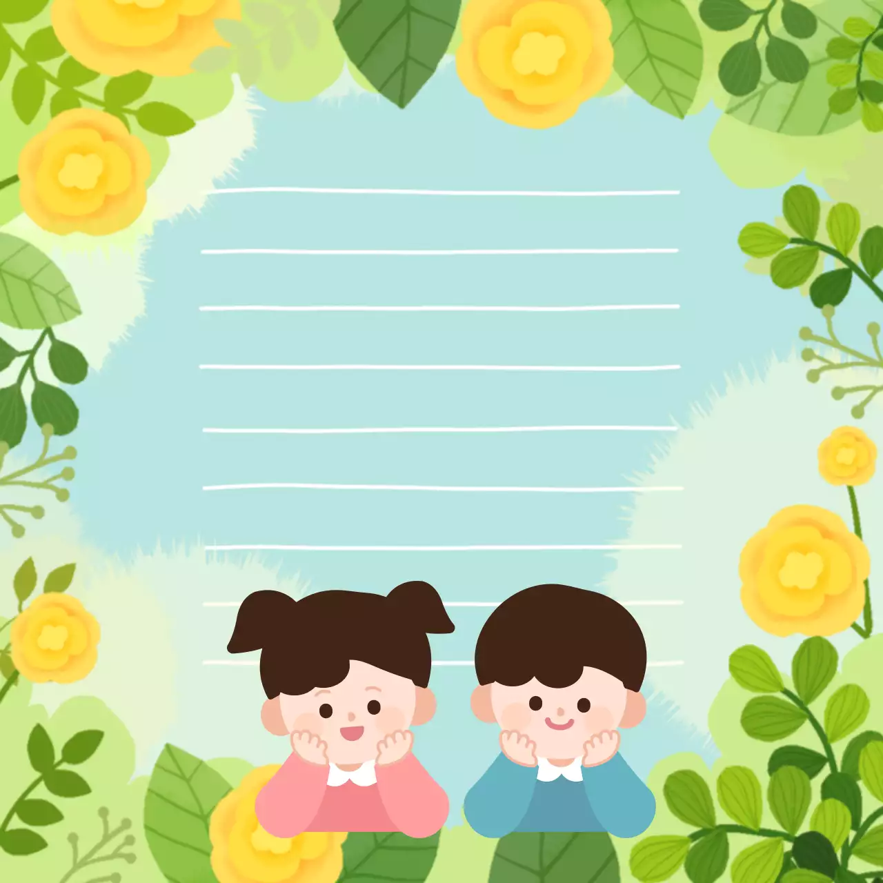 노랑 아기자기한 어린이날 기념