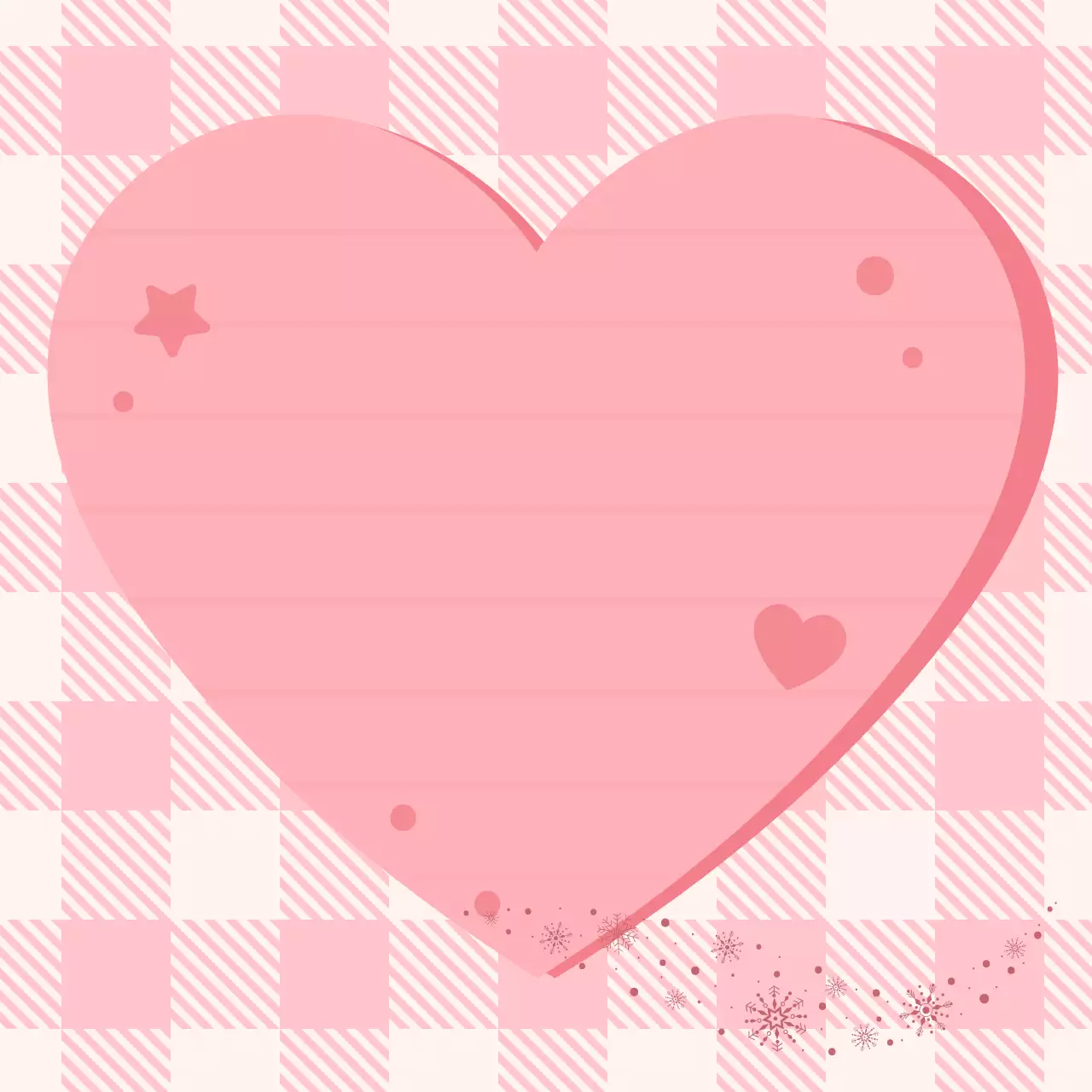 분홍색의 사랑스러운 하트 필기 문구