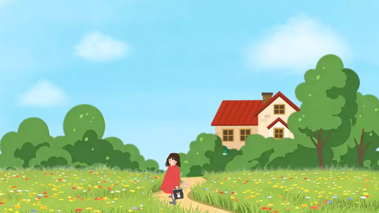 초록 심플 봄꽃산책 풍경