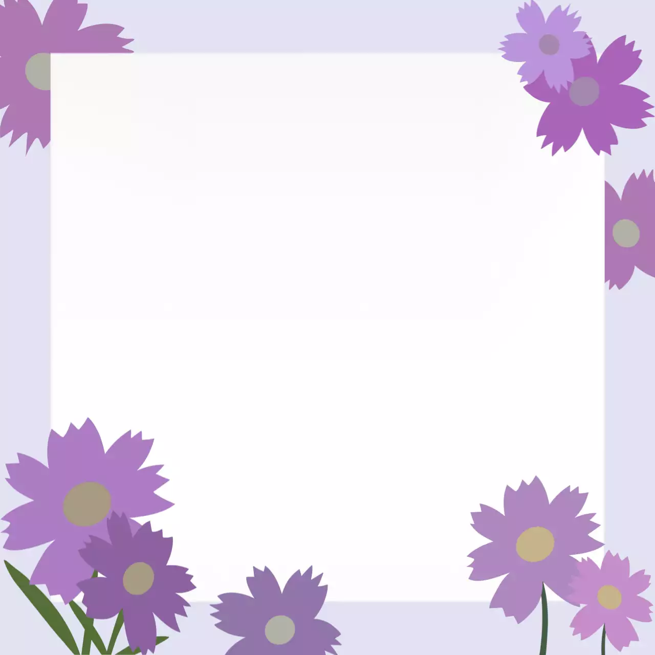 보라색 귀여운 꽃 일러스트 기록지