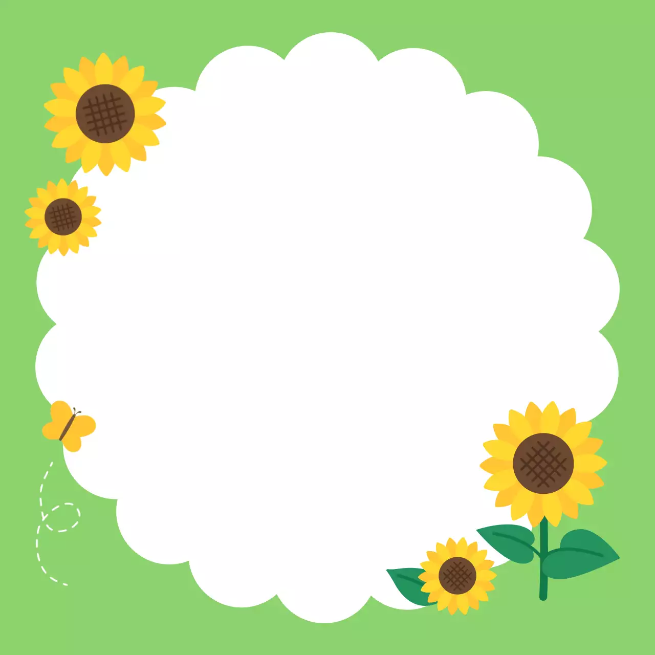 초록 아기자기한 해바라기 쪽지