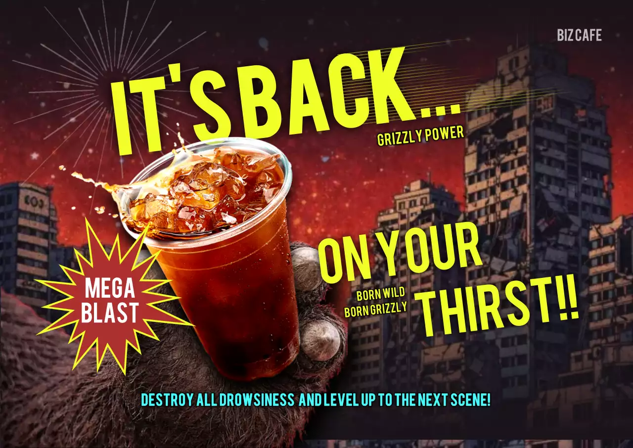 빨강 팝 음료 광고