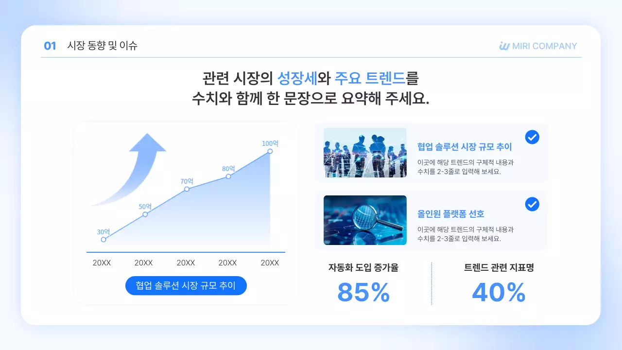 파랑 깔끔 맞춤형 솔루션 제안서 광고