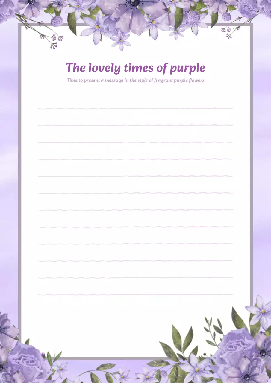 purple elegant letter general use