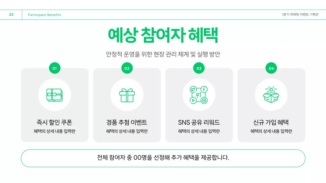 초록 깔끔 마케팅 이벤트 기획안