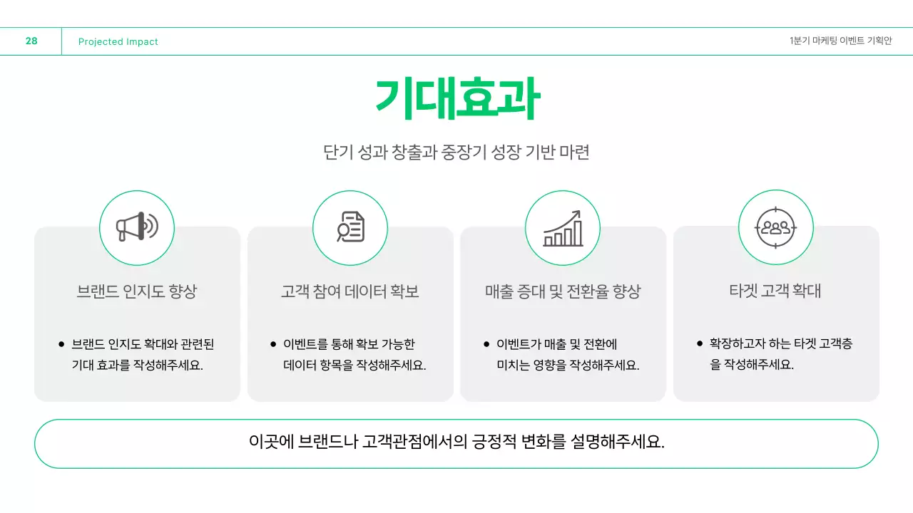 초록 깔끔 마케팅 이벤트 기획안