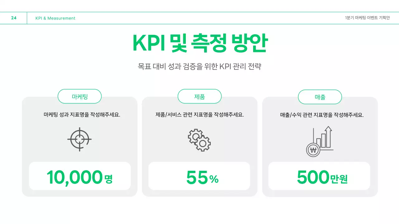 초록 깔끔 마케팅 이벤트 기획안