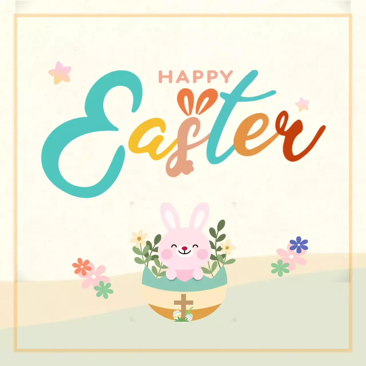 pastel simple Easter invitation