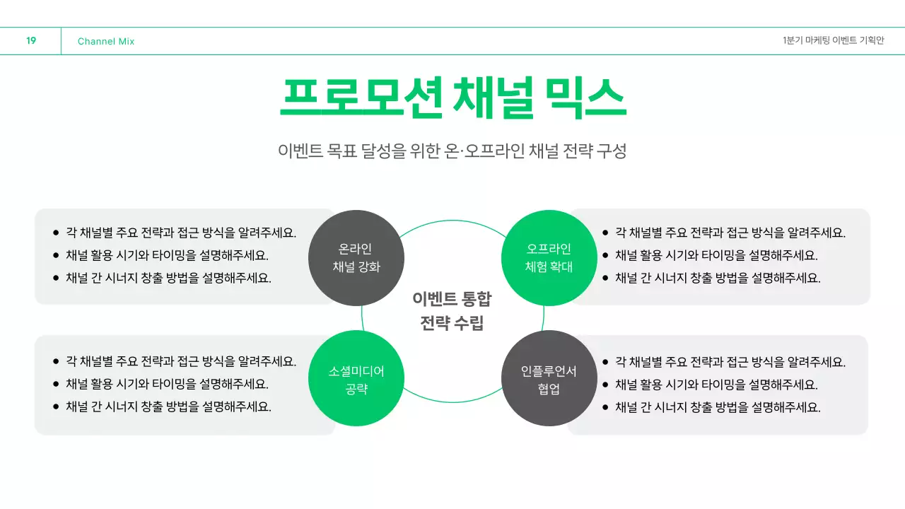 초록 깔끔 마케팅 이벤트 기획안