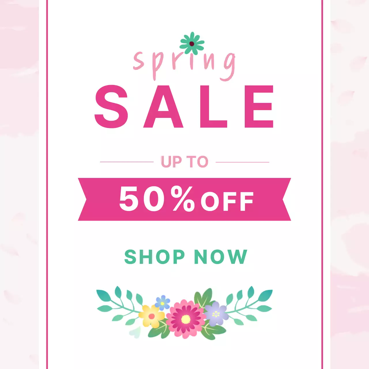 핑크 심플 봄 세일 할인