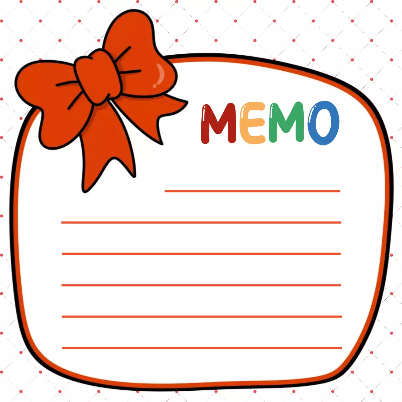 빨강 심플 메모지 메모