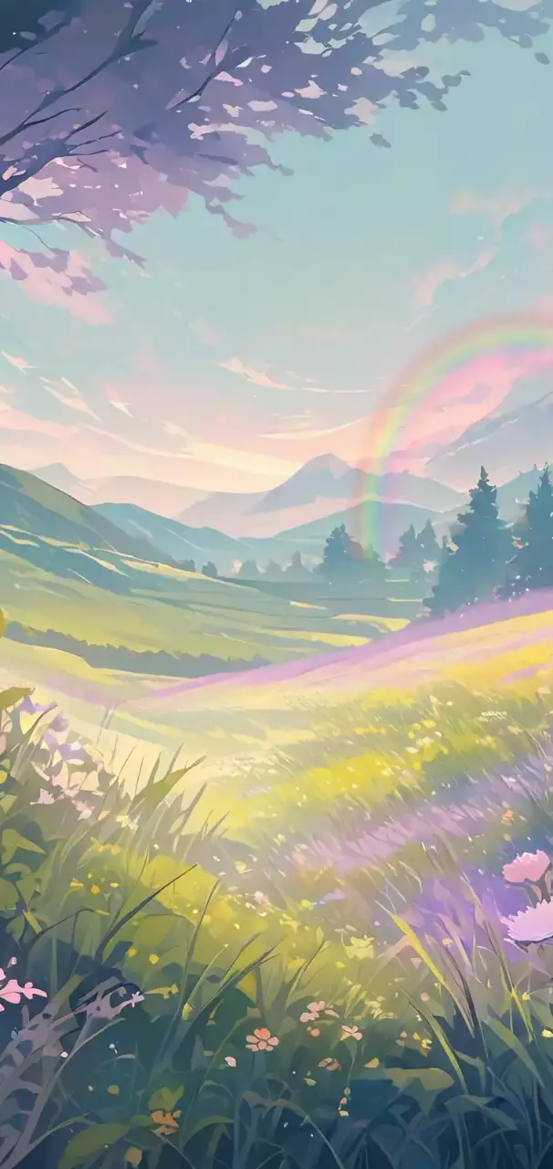 아름다운 꽃밭의 환상적인 꿈이라는 주제의 배경