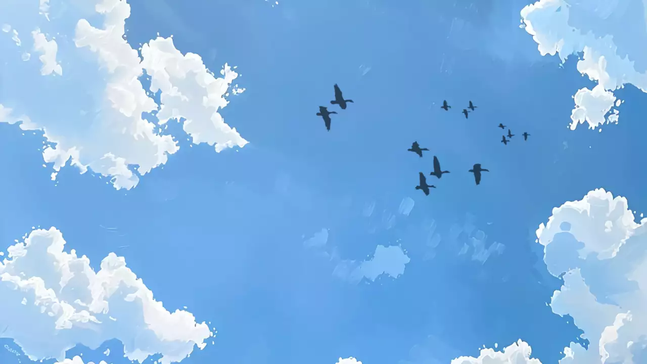 맑고 푸른 하늘의 구름 배경