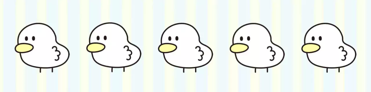 흰색 아기자기한 오리 캐릭터 스티커