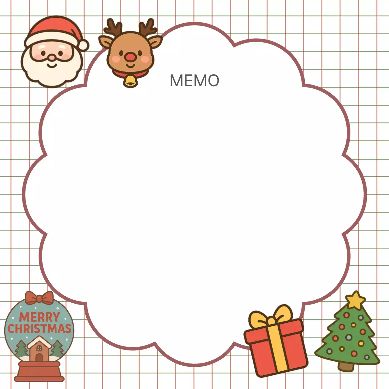 빨강 아기자기한 크리스마스 문구 작성