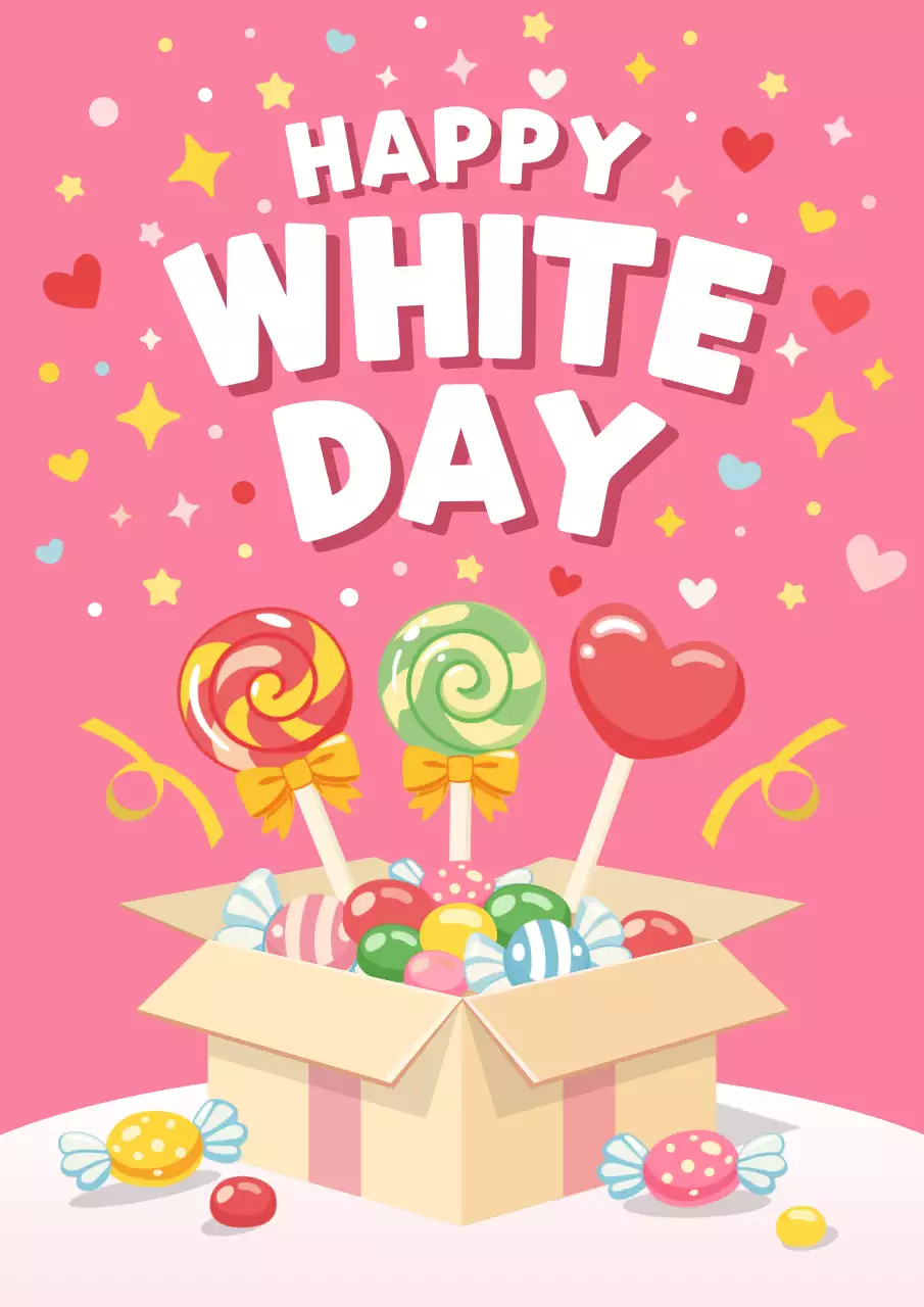 분홍색 아기자기한 화이트데이 기념