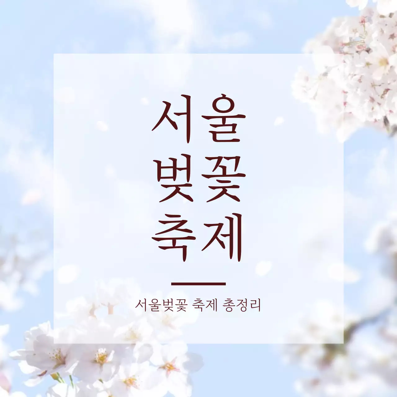 하늘색 깔끔 서울벚꽃축제 축제 안내