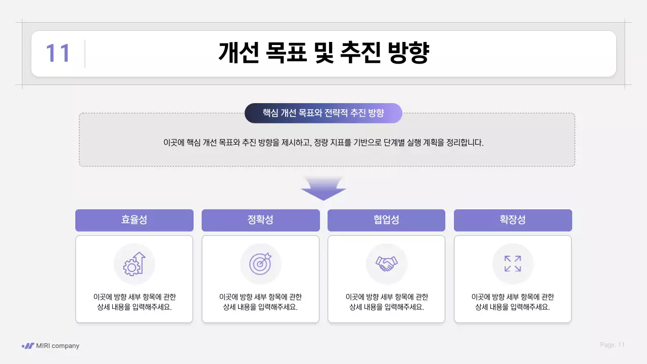 보라색 깔끔 업무 프로세스 전략 안내